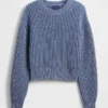 100% katoenen cropped trui met tonvormige mouwen