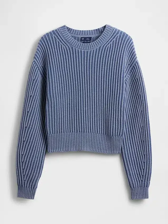 100% katoenen cropped trui met tonvormige mouwen