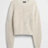100% katoenen cropped trui met tonvormige mouwen