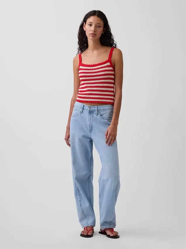 100% katoenen gehaakte crop-trui