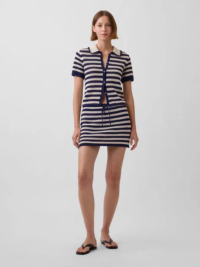 100% katoenen gehaakte, gemakkelijk aan te trekken mini-skort
