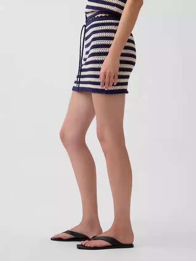 100% katoenen gehaakte, gemakkelijk aan te trekken mini-skort