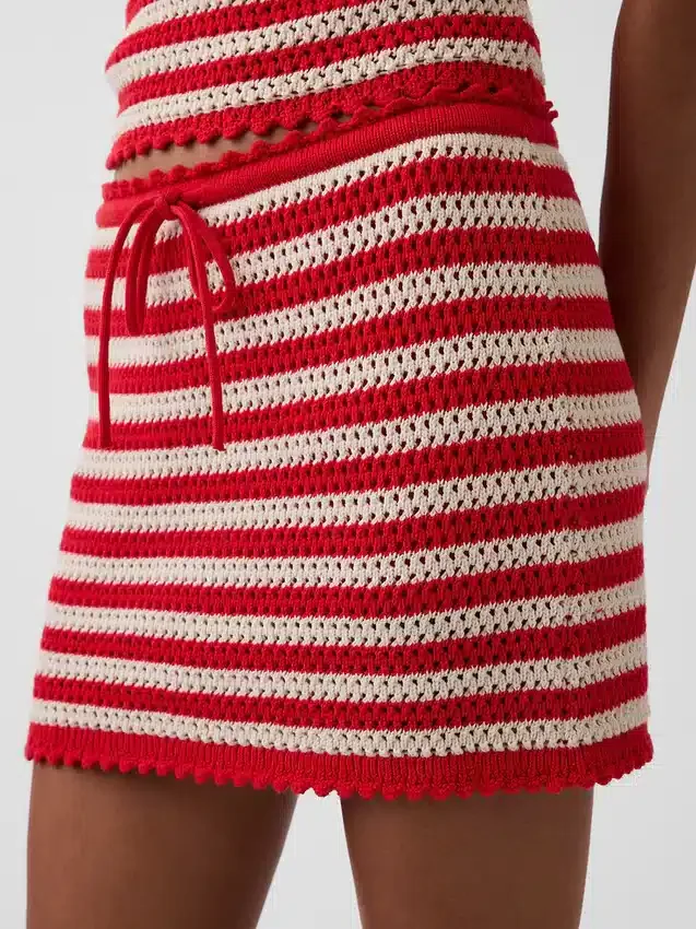 100% katoenen gehaakte, gemakkelijk aan te trekken mini-skort
