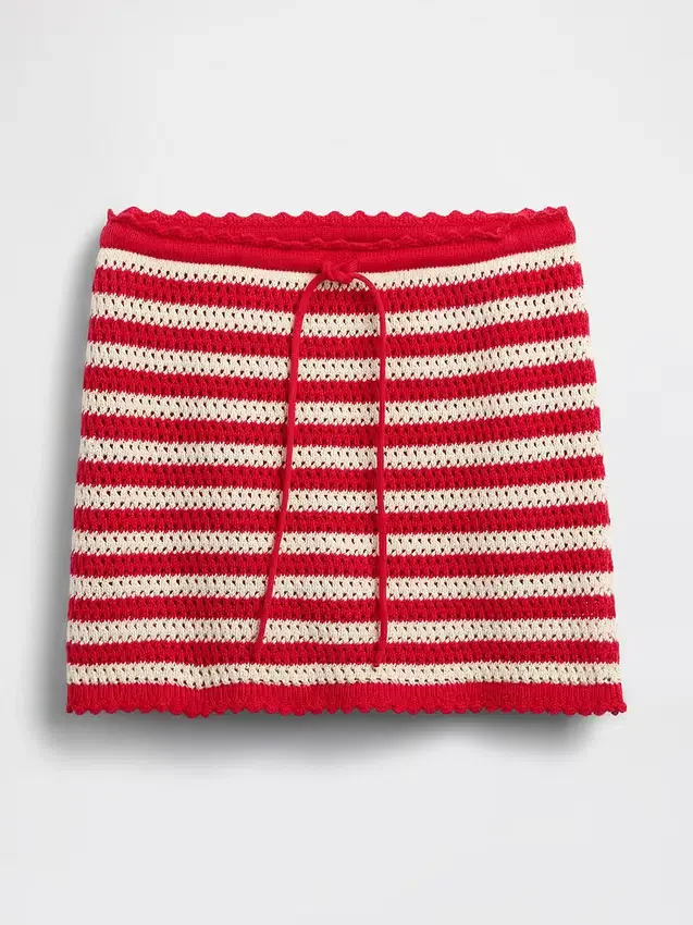 100% katoenen gehaakte, gemakkelijk aan te trekken mini-skort
