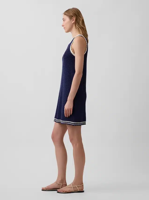 100% katoenen gehaakte mini-jurk