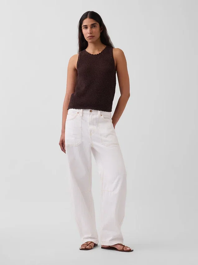 100% katoenen gehaakte tanktop