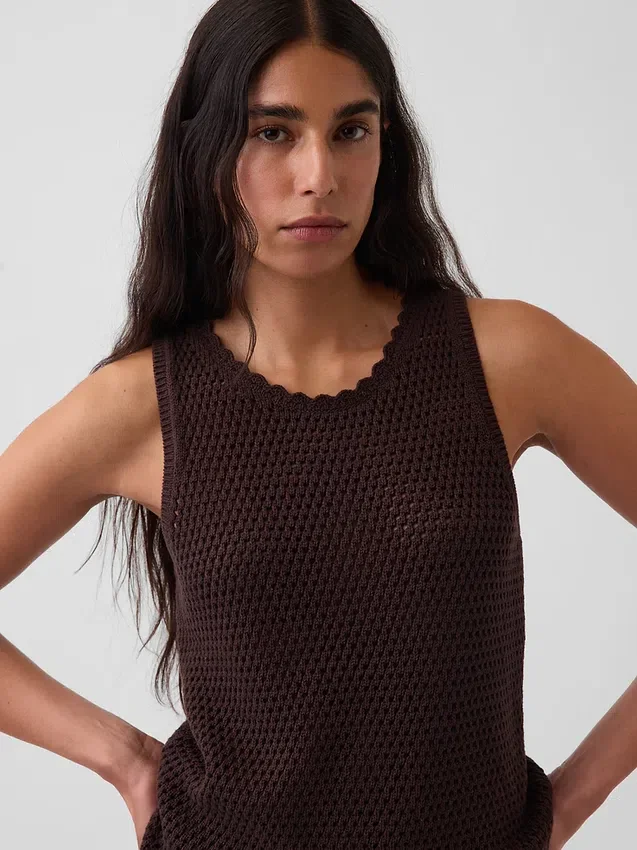 100% katoenen gehaakte tanktop