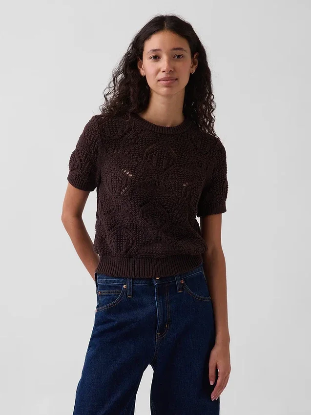100% katoenen gehaakte trui