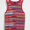 100% katoenen gestreepte cropped sweater-tanktop