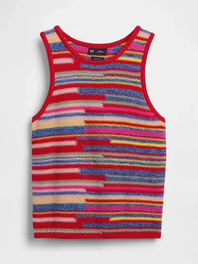 100% katoenen gestreepte cropped sweater-tanktop