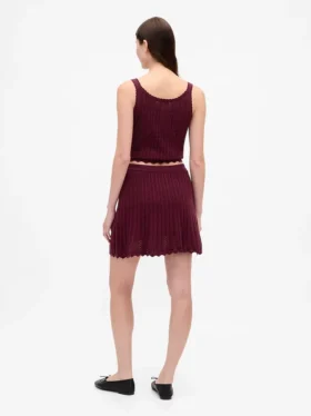 100% katoenen mini-rok met pointelle-patroon