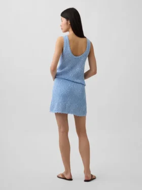 100% katoenen mini-trui-rokje met pointelle-patroon