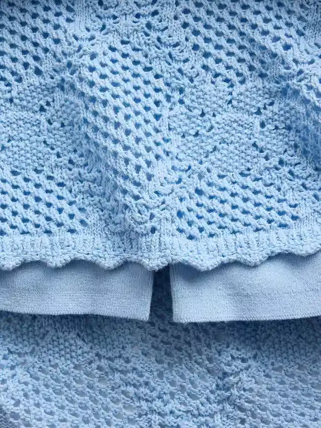 100% katoenen mini-trui-rokje met pointelle-patroon
