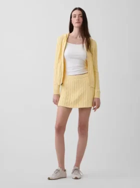 100% katoenen minirok met kabelpatroon