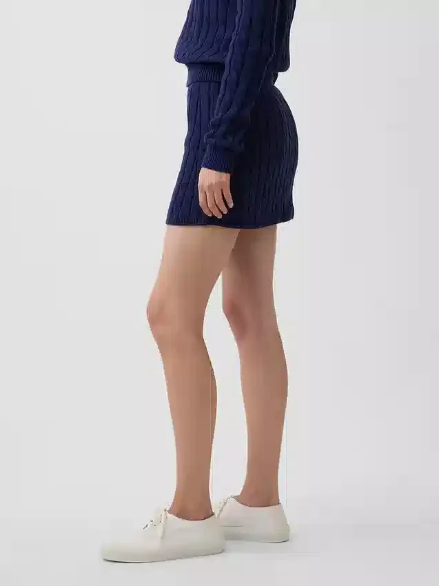100% katoenen minirok met kabelpatroon