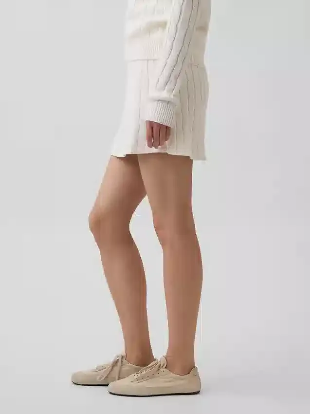 100% katoenen minirok met kabelpatroon