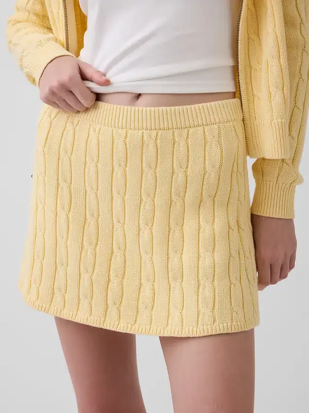 100% katoenen minirok met kabelpatroon