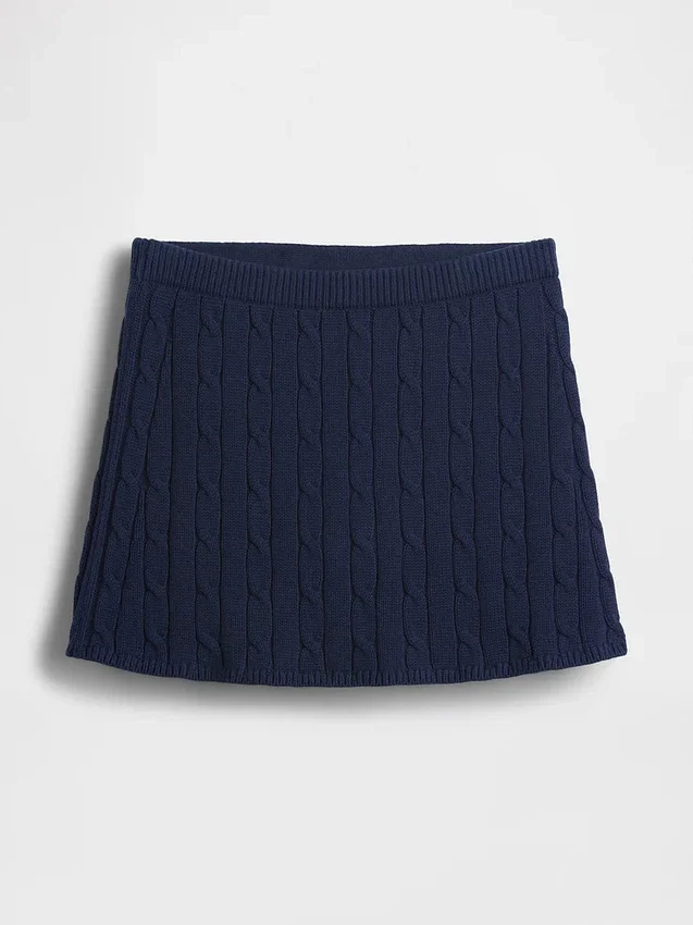 100% katoenen minirok met kabelpatroon