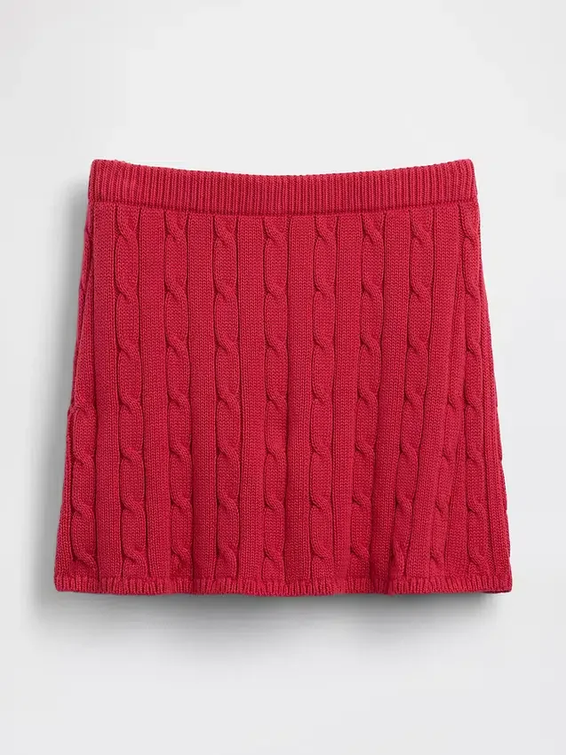 100% katoenen minirok met kabelpatroon