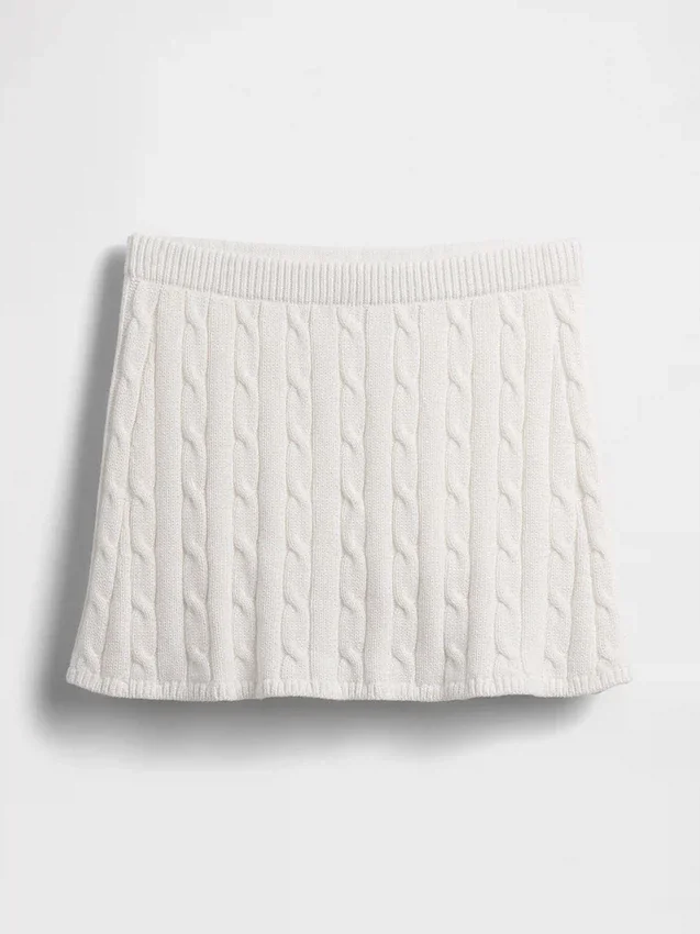 100% katoenen minirok met kabelpatroon