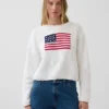 100% katoenen oversized Americana cropped trui