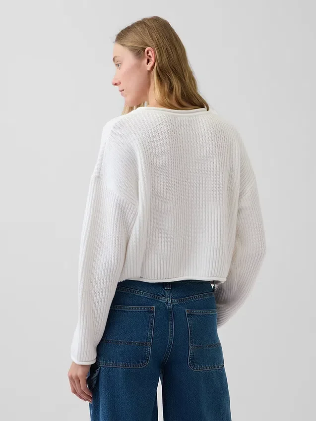 100% katoenen oversized Americana cropped trui