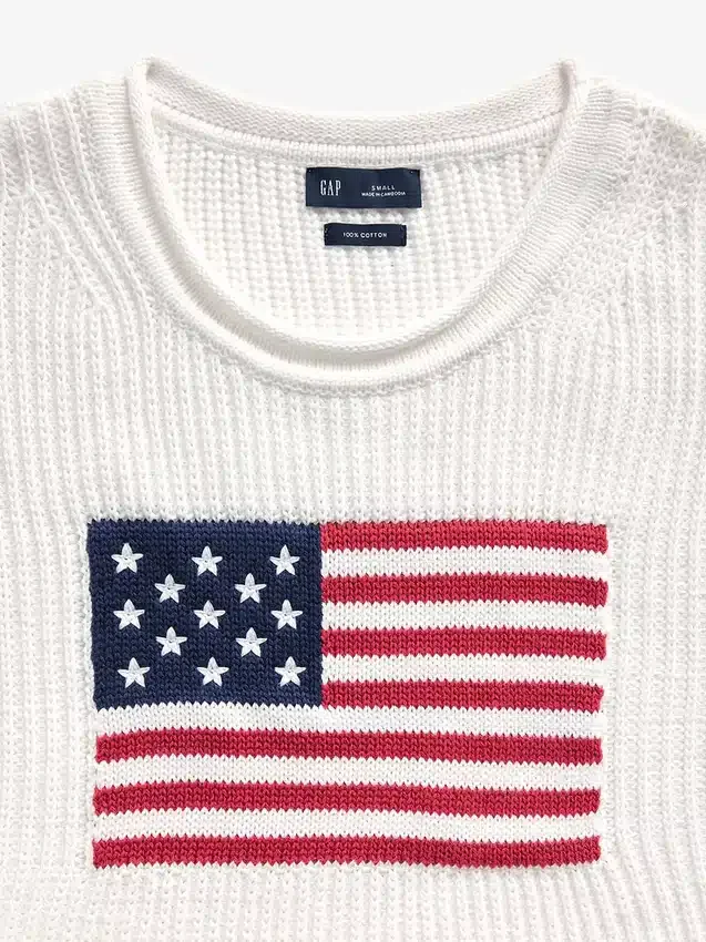 100% katoenen oversized Americana cropped trui
