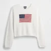 100% katoenen oversized Americana cropped trui