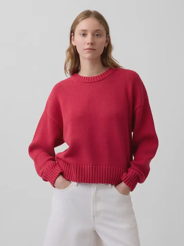 100% katoenen oversized cropped trui