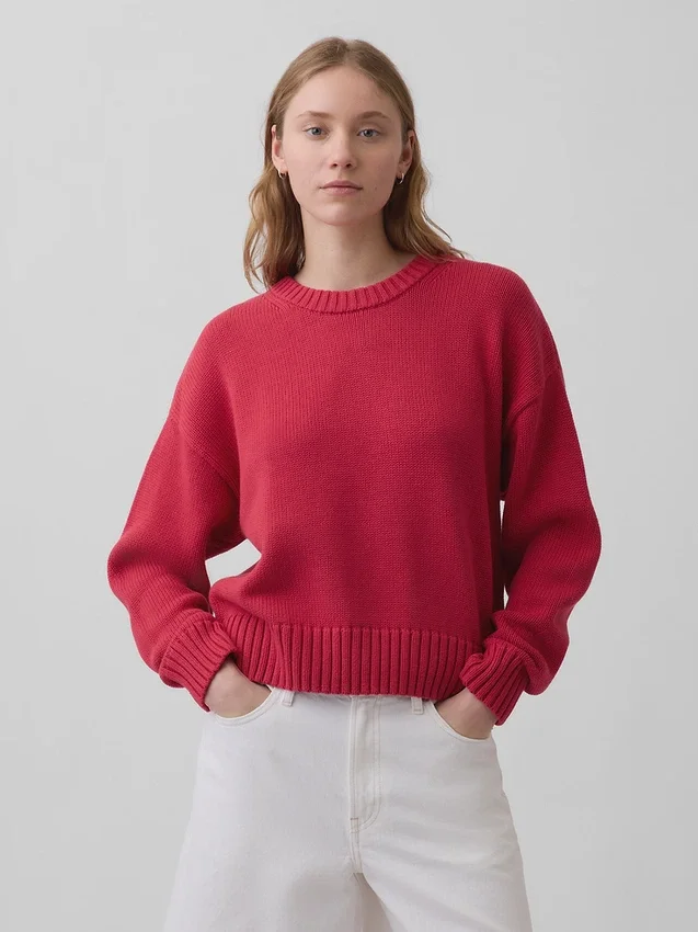 100% katoenen oversized cropped trui