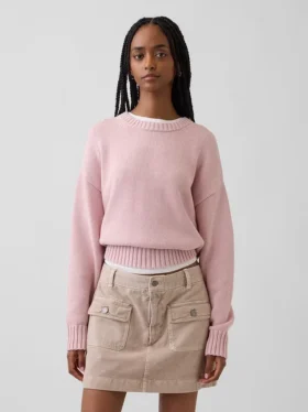 100% katoenen oversized cropped trui