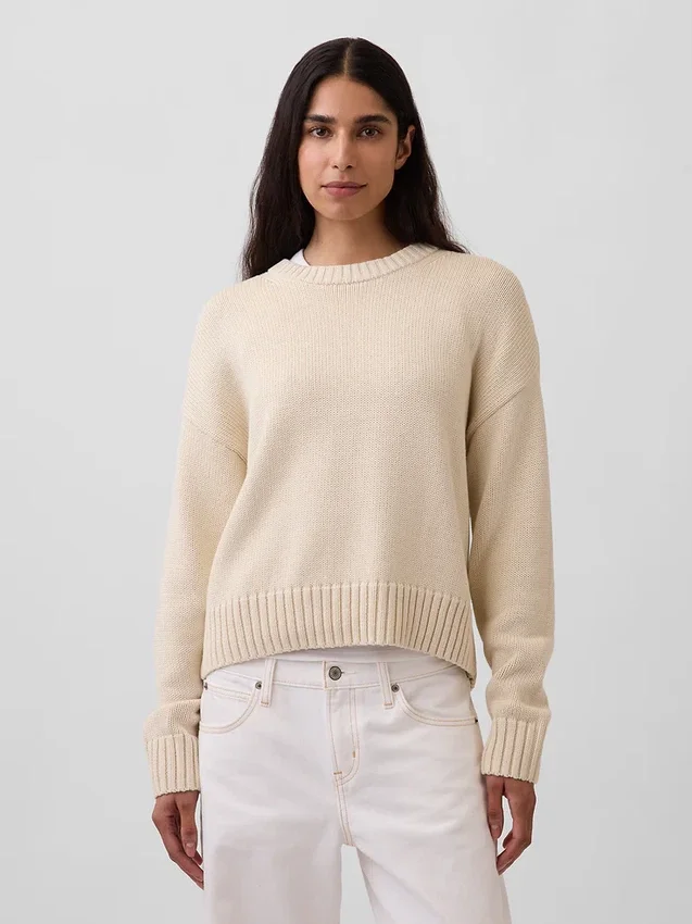 100% katoenen oversized cropped trui