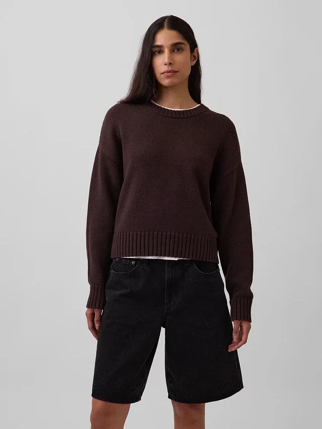 100% katoenen oversized cropped trui