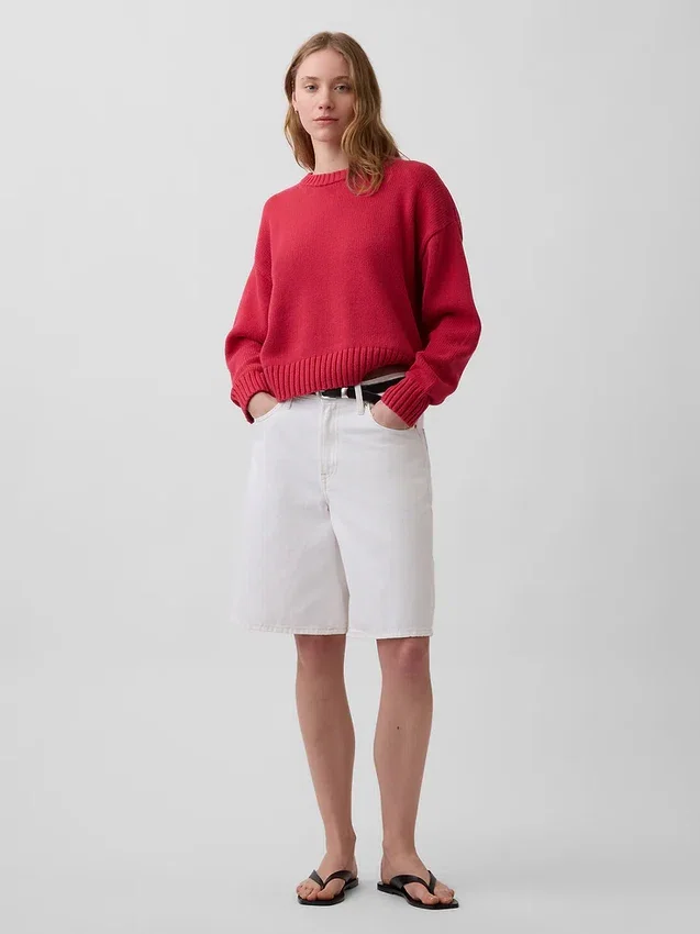 100% katoenen oversized cropped trui