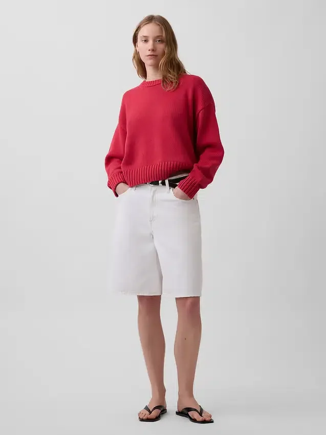 100% katoenen oversized cropped trui