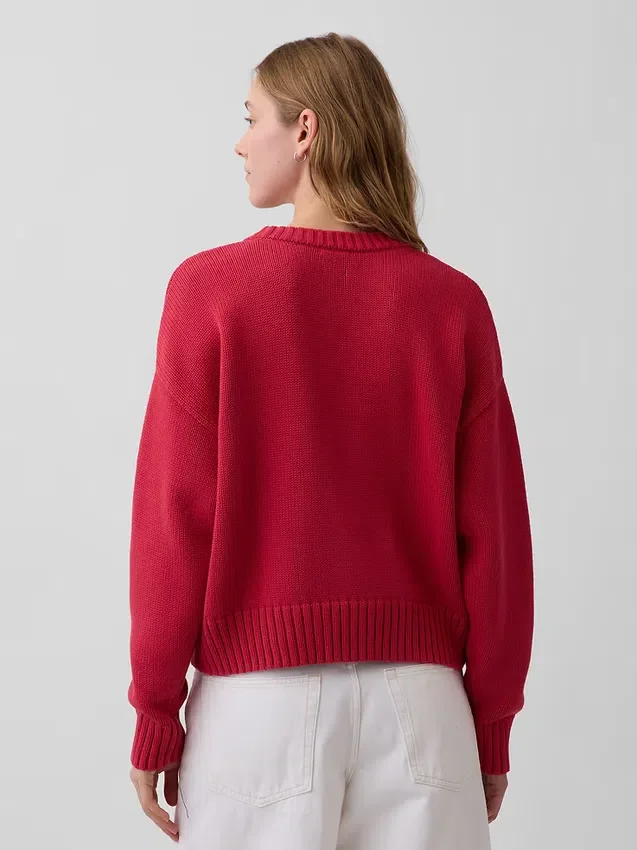 100% katoenen oversized cropped trui