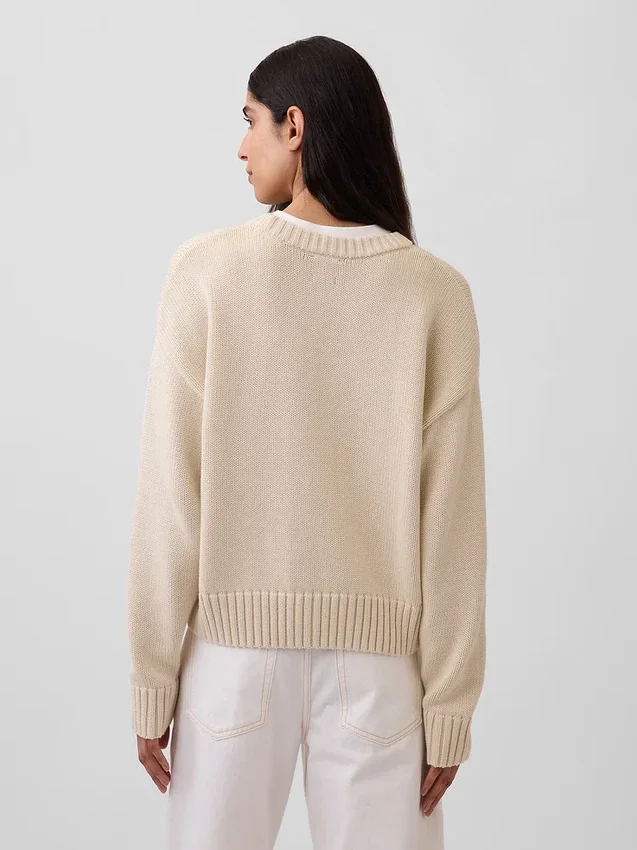 100% katoenen oversized cropped trui