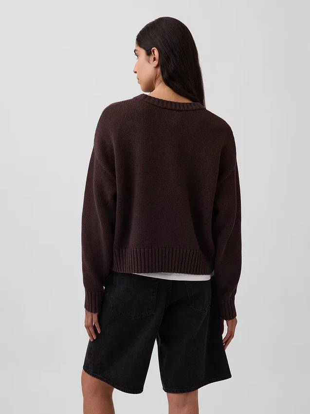 100% katoenen oversized cropped trui