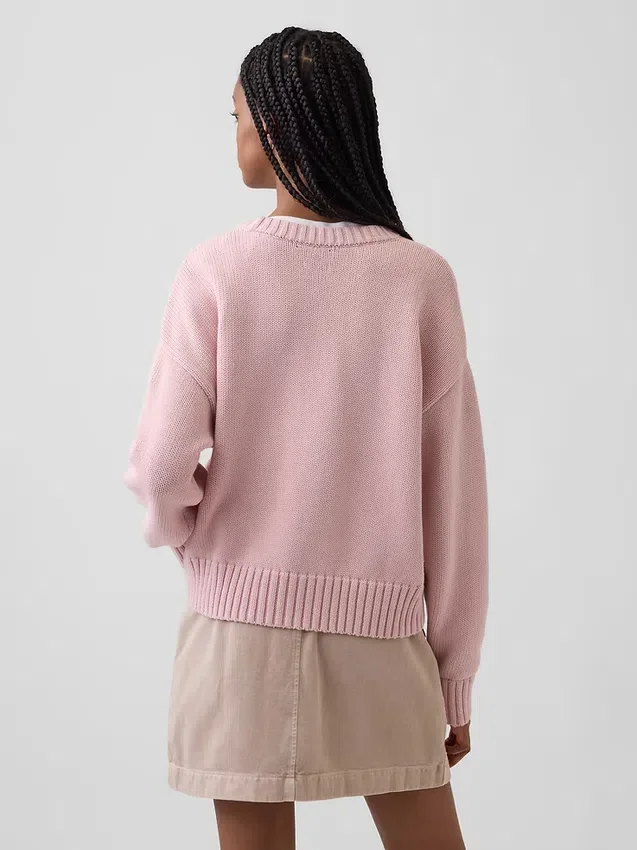 100% katoenen oversized cropped trui