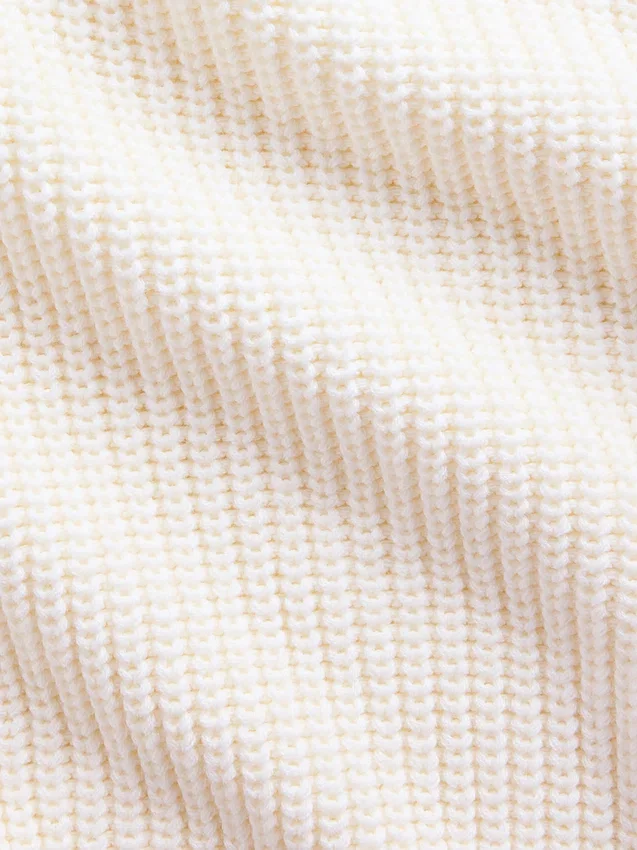 100% katoenen oversized trui met V-hals en shaker-steek