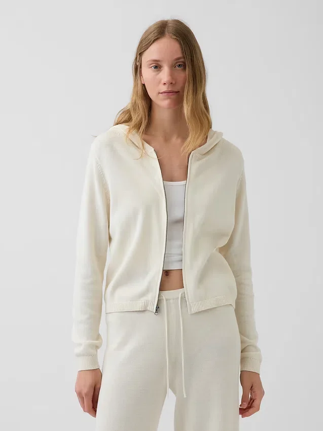 100% katoenen relaxte hoodie met rits