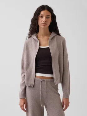 100% katoenen relaxte hoodie met rits