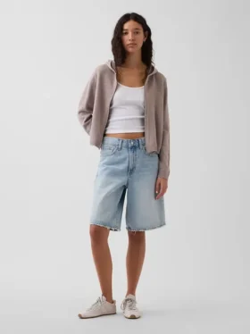 100% katoenen relaxte hoodie met rits