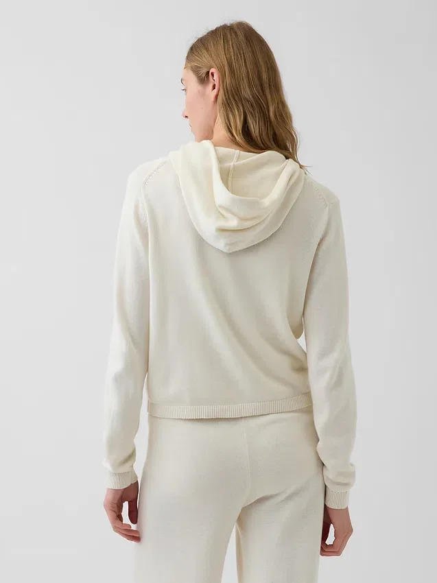 100% katoenen relaxte hoodie met rits