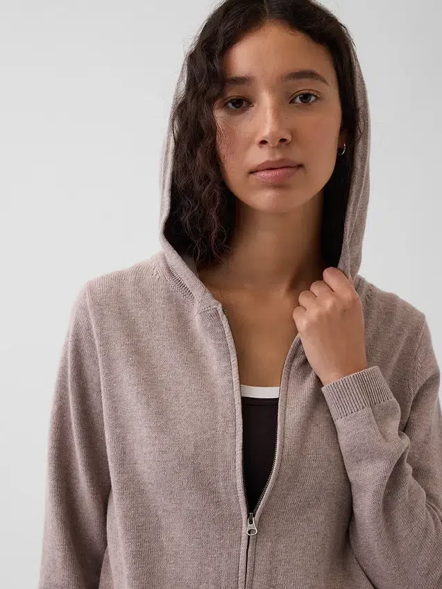 100% katoenen relaxte hoodie met rits