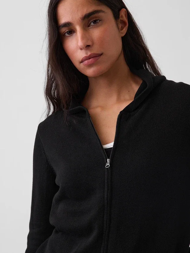 100% katoenen relaxte hoodie met rits