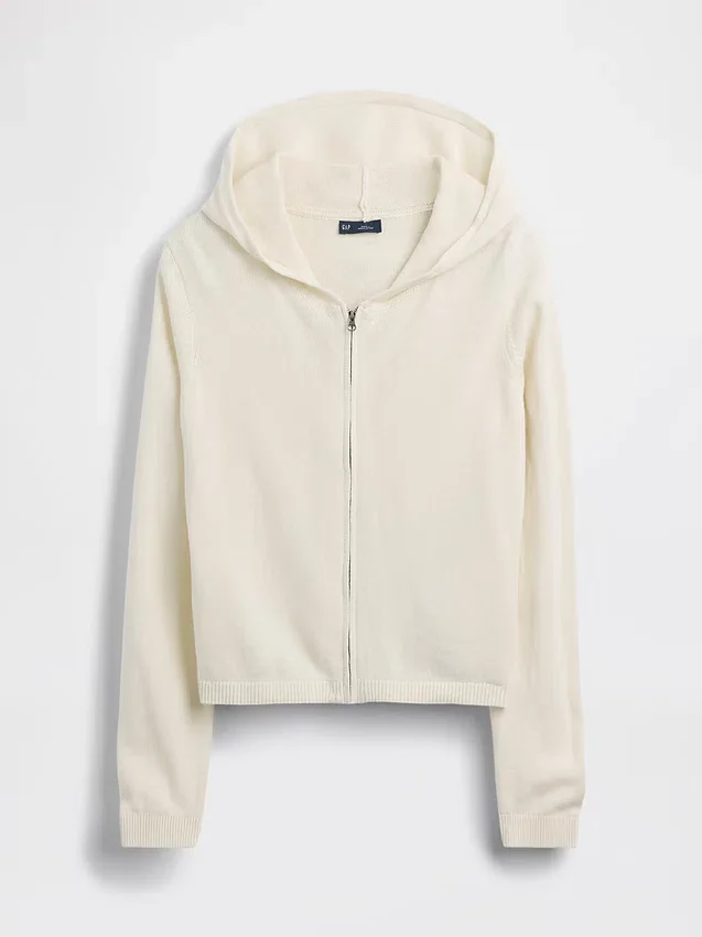 100% katoenen relaxte hoodie met rits