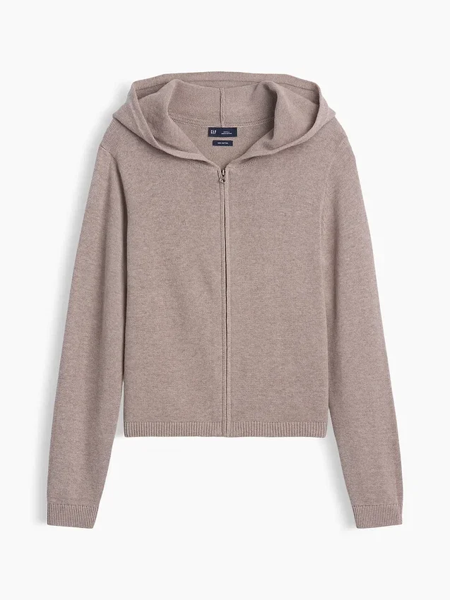 100% katoenen relaxte hoodie met rits