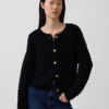 100% katoenen sweaterjasje met textuur