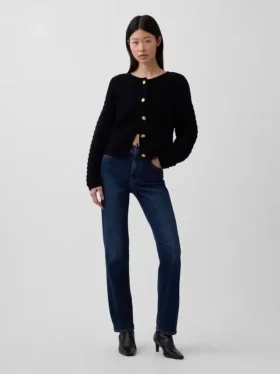 100% katoenen sweaterjasje met textuur